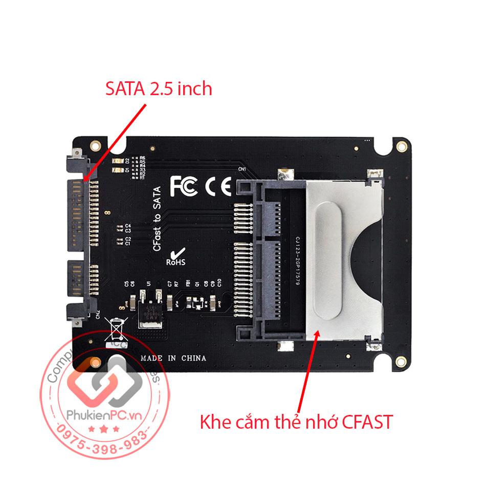 Adapter chuyển đổi CFast 2.0 sang SATA, sao lưu dữ liệu thẻ CFast vào máy tính-1