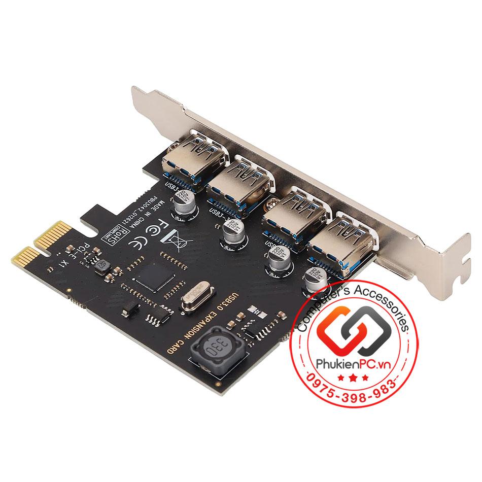 Card PCIe x1 to 4 USB 3.0 chipset VL805 không cần nguồn phụ cho PC, máy tính đồng bộ-3