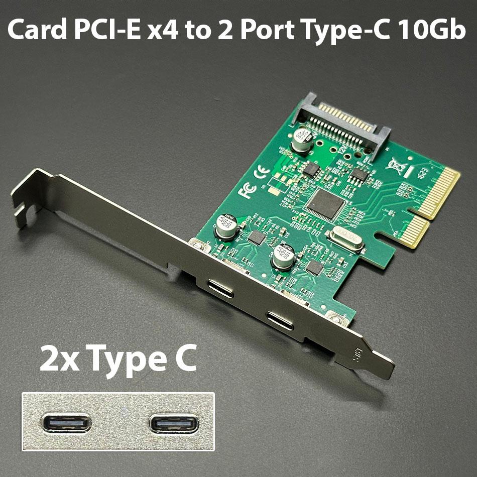 Card mở rộng PCIe x4 to Dual Type C 10GB