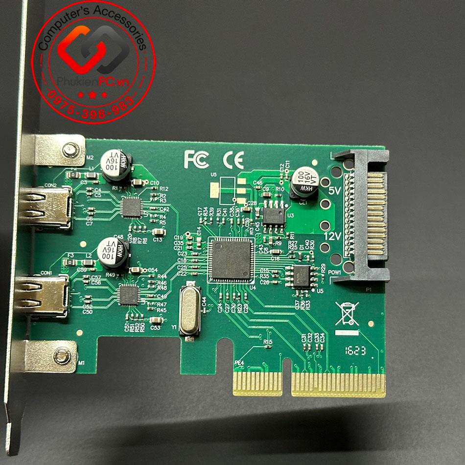 Card mở rộng PCIe x4 to Dual Type C 10GB-2