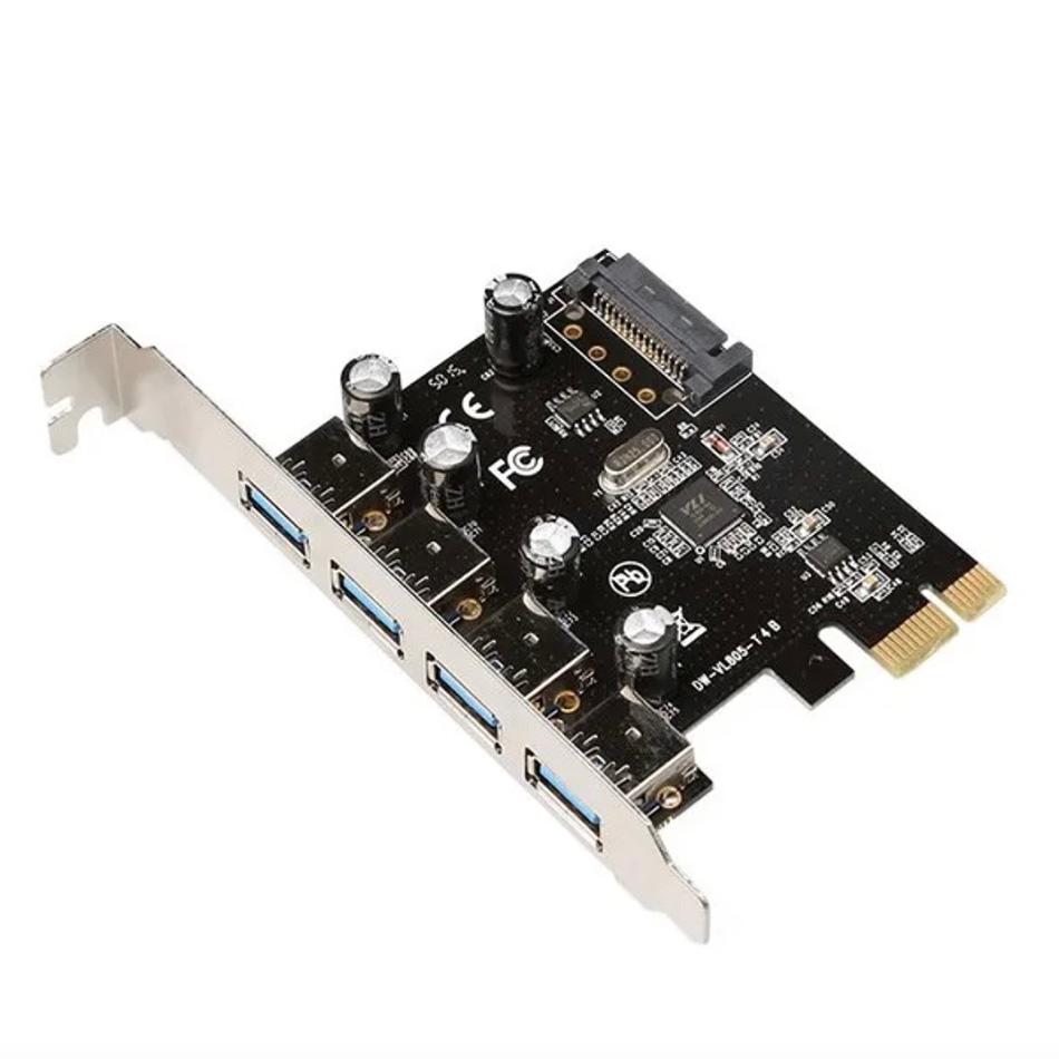 Card chuyển đổi PCI-e to 4 USB 3.0 hỗ trợ Win XP, 7, 10, 11