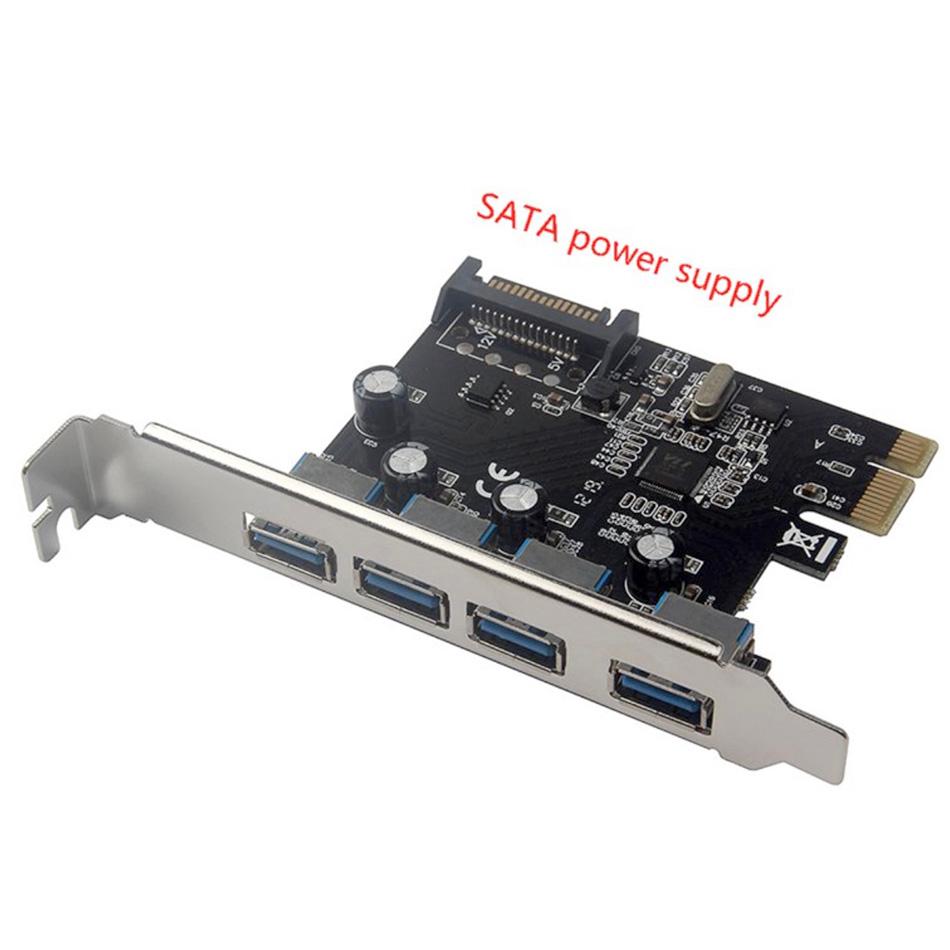 Card chuyển đổi PCI-e to 4 USB 3.0 hỗ trợ Win XP, 7, 10, 11-1